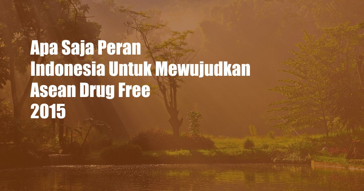 Apa Saja Peran Indonesia Untuk Mewujudkan Asean Drug Free 2015