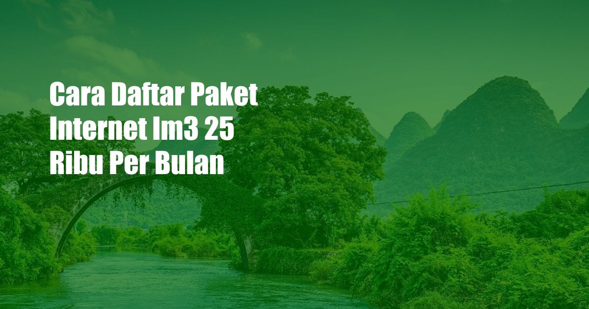 Cara Daftar Paket Internet Im3 25 Ribu Per Bulan