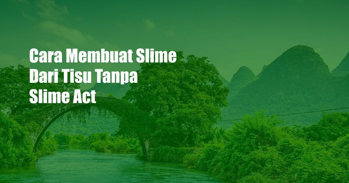 Cara Membuat Slime Dari Tisu Tanpa Slime Act