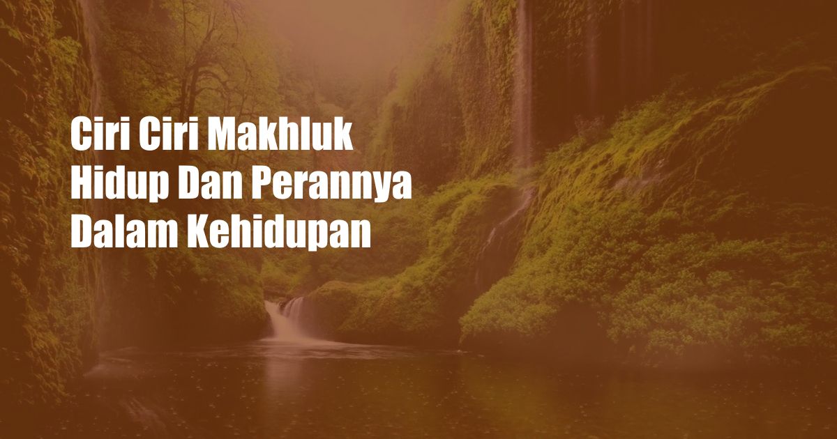 Ciri Ciri Makhluk Hidup Dan Perannya Dalam Kehidupan