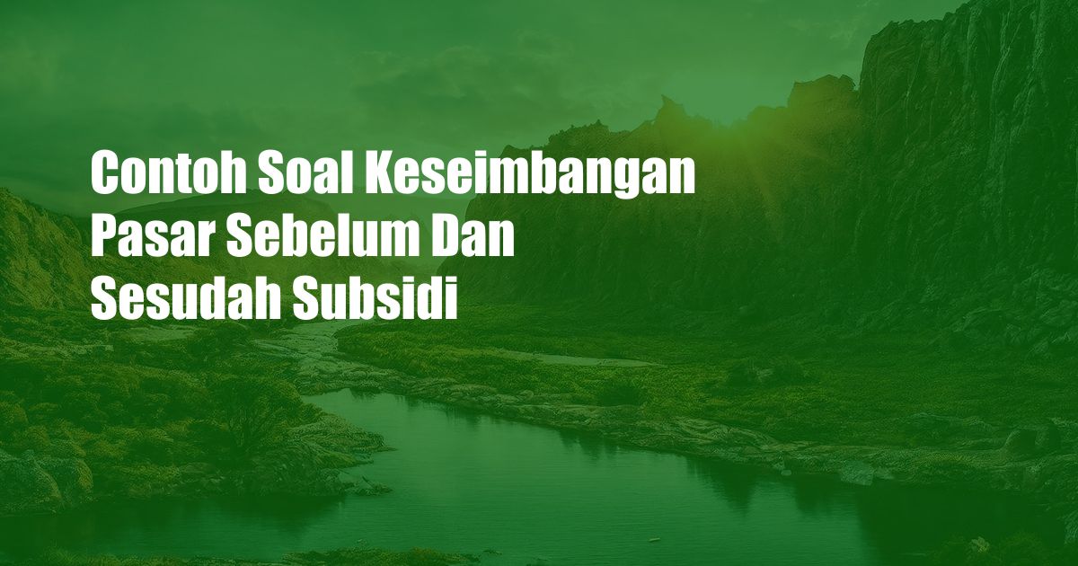 Contoh Soal Keseimbangan Pasar Sebelum Dan Sesudah Subsidi