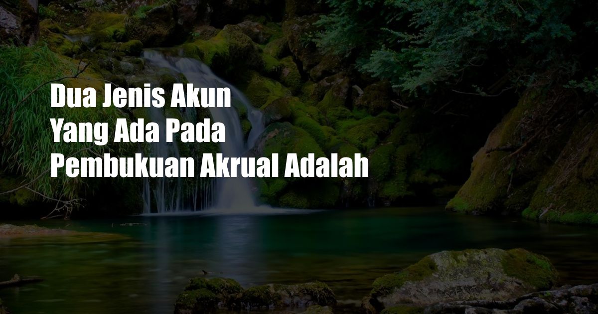 Dua Jenis Akun Yang Ada Pada Pembukuan Akrual Adalah