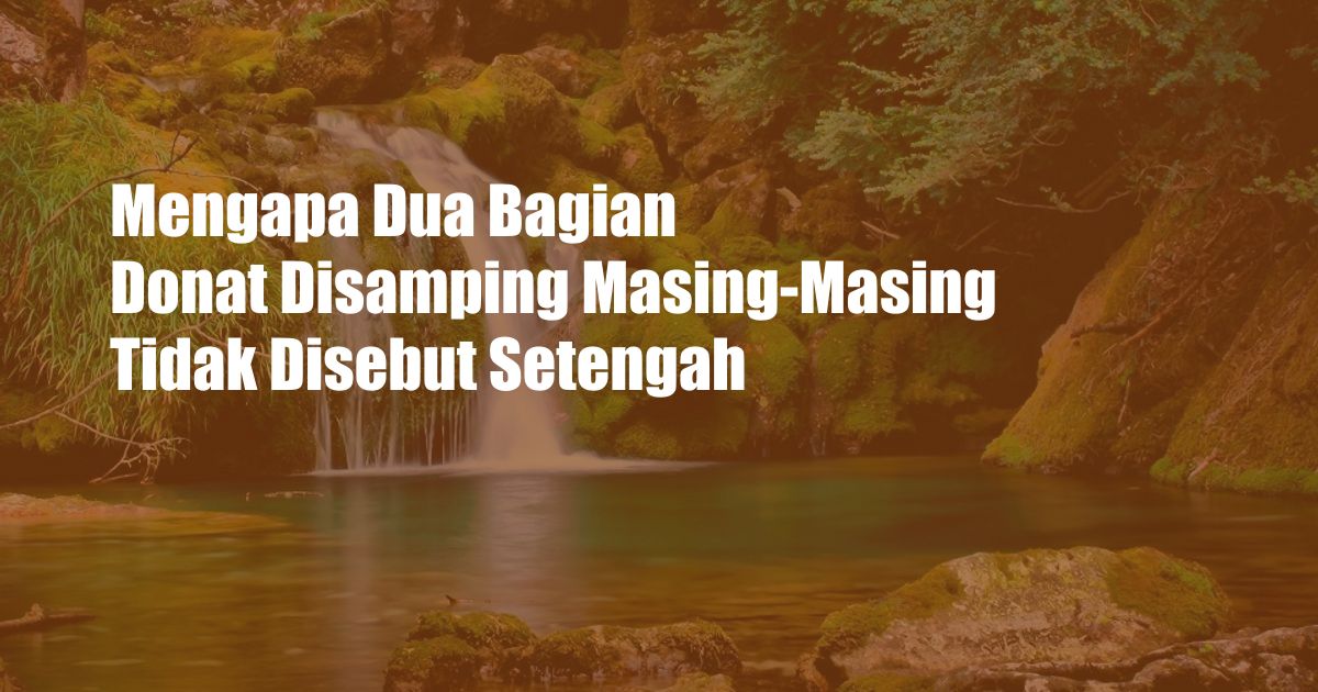 Mengapa Dua Bagian Donat Disamping Masing-Masing Tidak Disebut Setengah