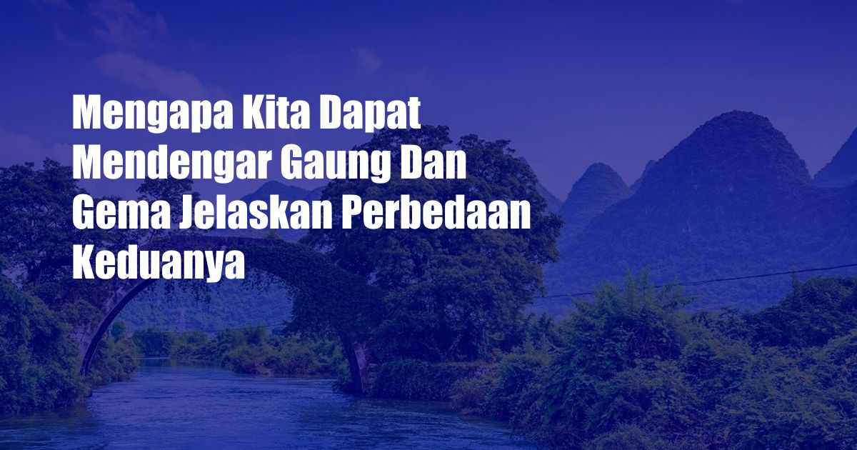 Mengapa Kita Dapat Mendengar Gaung Dan Gema Jelaskan Perbedaan Keduanya