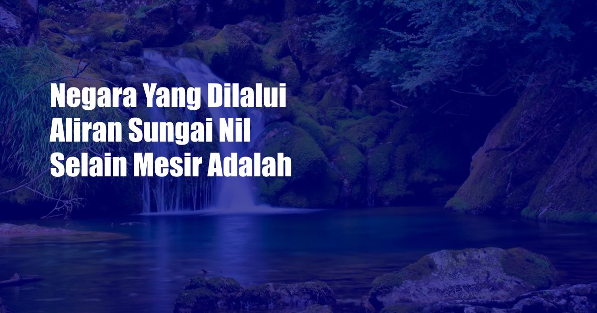 Negara Yang Dilalui Aliran Sungai Nil Selain Mesir Adalah