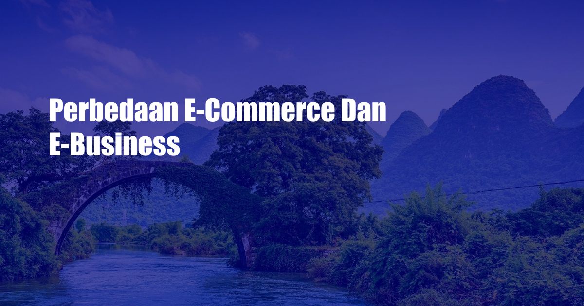 Perbedaan E-Commerce Dan E-Business