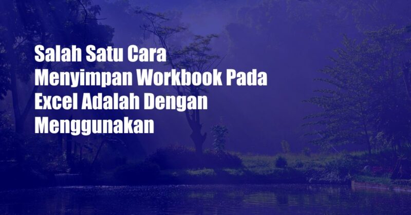 Salah Satu Cara Menyimpan Workbook Pada Excel Adalah Dengan Menggunakan