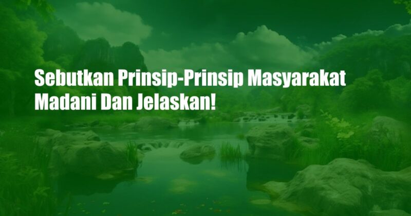 Sebutkan Prinsip-Prinsip Masyarakat Madani Dan Jelaskan!