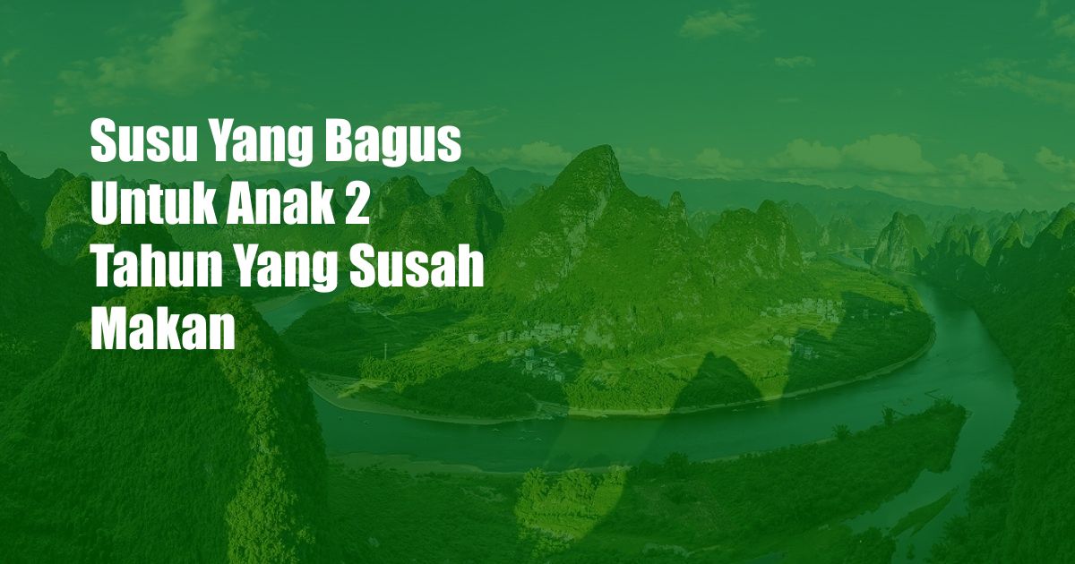 Susu Yang Bagus Untuk Anak 2 Tahun Yang Susah Makan