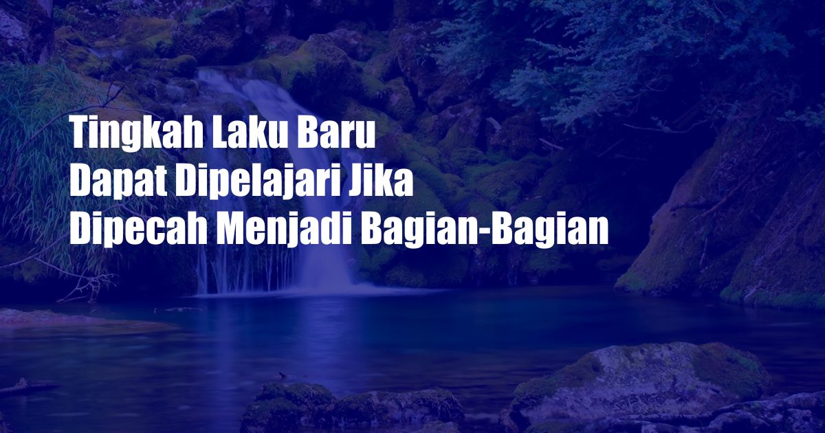 Tingkah Laku Baru Dapat Dipelajari Jika Dipecah Menjadi Bagian-Bagian