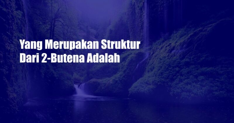 Yang Merupakan Struktur Dari 2-Butena Adalah